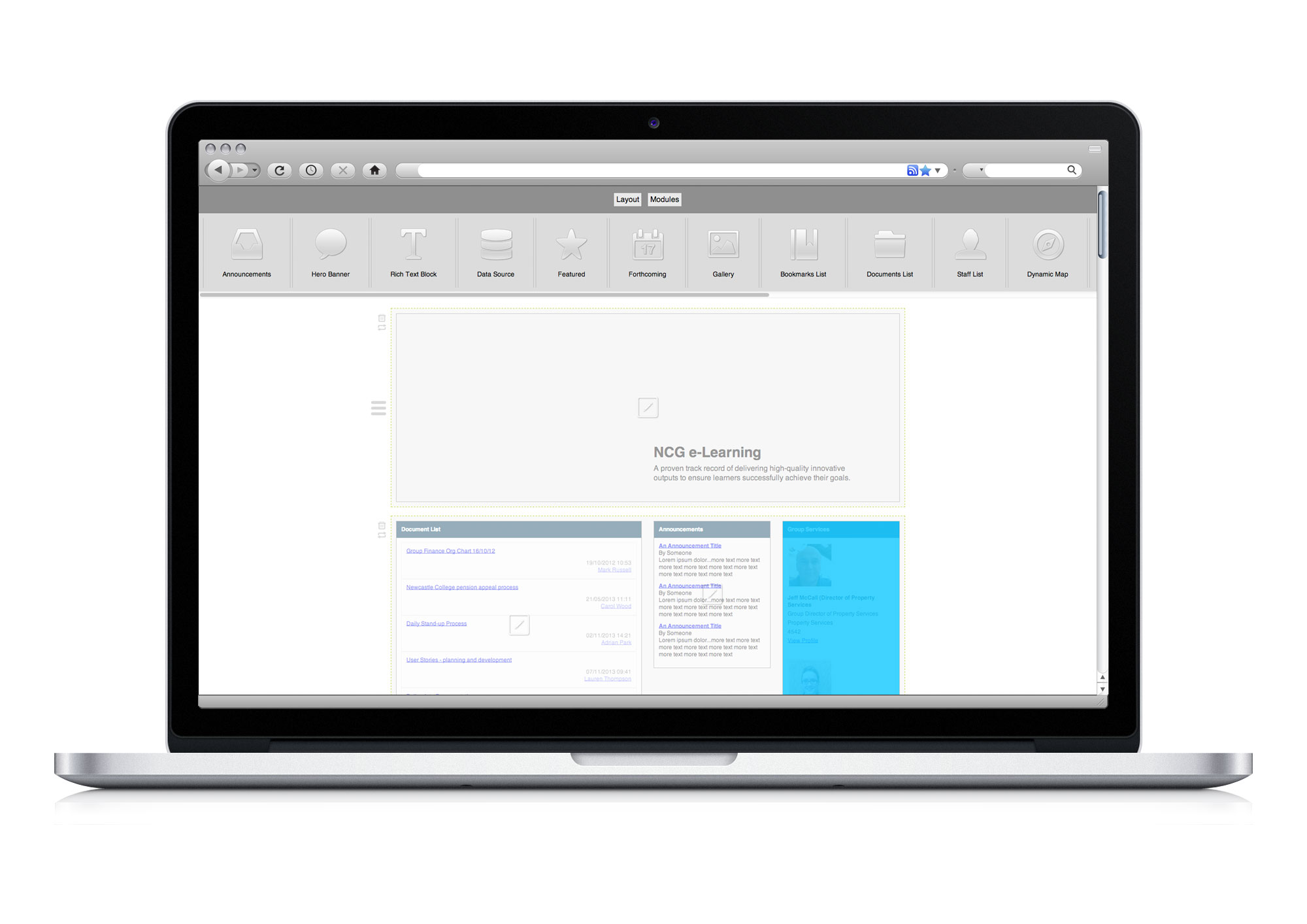 adding customised modules to the layout